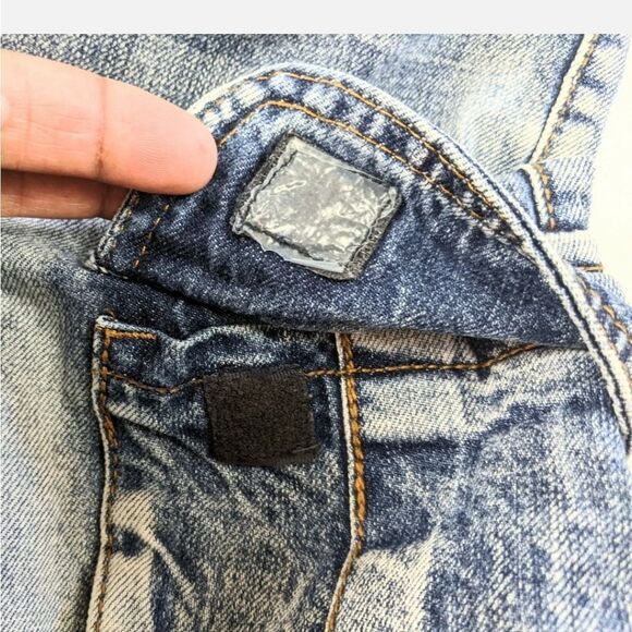 Play Bigg Jeans Men's Cargo Flap Pocket Wash Out Hip Hop Denim ShortsSize 32 NWT - Picture 6 of 15